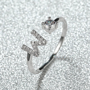 Initial Letter Adjustable Stacking Ring - Perimade & Co.