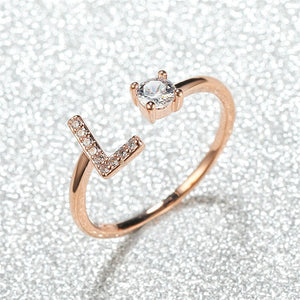 Initial Letter Adjustable Stacking Ring - Perimade & Co.