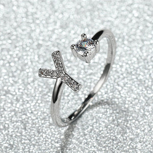 Initial Letter Adjustable Stacking Ring - Perimade & Co.
