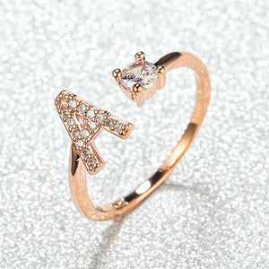 Initial Letter Adjustable Stacking Ring - Perimade & Co.