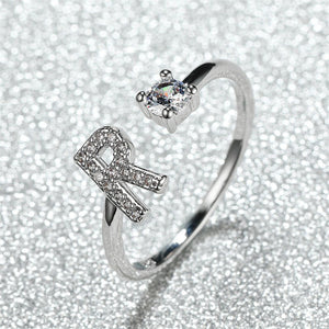 Initial Letter Adjustable Stacking Ring - Perimade & Co.