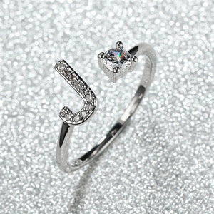 Initial Letter Adjustable Stacking Ring - Perimade & Co.