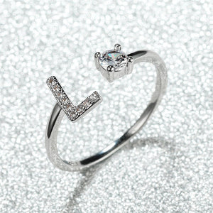 Initial Letter Adjustable Stacking Ring - Perimade & Co.
