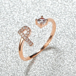 Initial Letter Adjustable Stacking Ring - Perimade & Co.