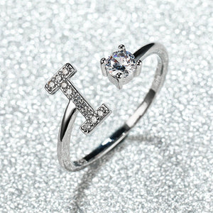 Initial Letter Adjustable Stacking Ring - Perimade & Co.