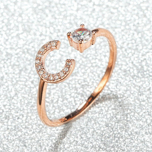 Initial Letter Adjustable Stacking Ring - Perimade & Co.