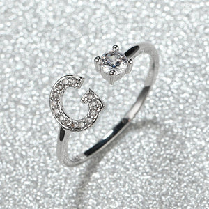 Initial Letter Adjustable Stacking Ring - Perimade & Co.