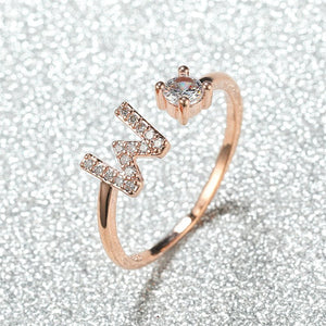 Initial Letter Adjustable Stacking Ring - Perimade & Co.
