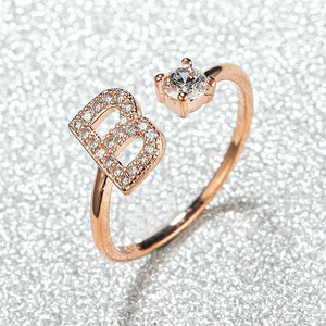 Initial Letter Adjustable Stacking Ring - Perimade & Co.