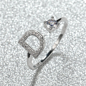 Initial Letter Adjustable Stacking Ring - Perimade & Co.