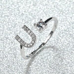 Initial Letter Adjustable Stacking Ring - Perimade & Co.