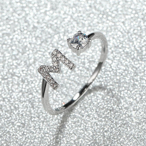 Initial Letter Adjustable Stacking Ring - Perimade & Co.