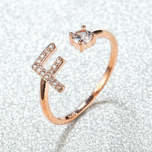 Initial Letter Adjustable Stacking Ring - Perimade & Co.