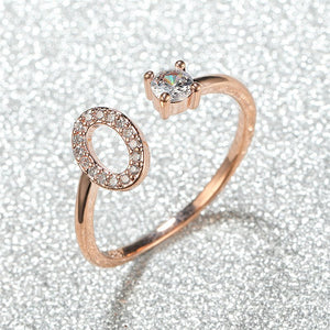 Initial Letter Adjustable Stacking Ring - Perimade & Co.