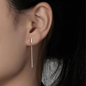 Initial Letter Dangle Drop Threader Earrings - Perimade & Co.