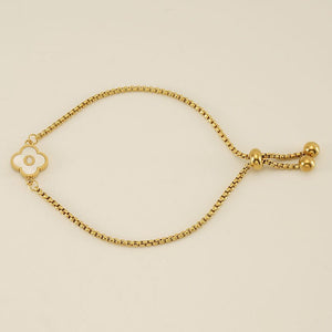 Initial Letter Four Leaf Clover Charm Bracelet - Perimade & Co.