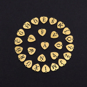 Initial Letter Heart Pendant Toggle Chain Necklace - Perimade & Co.