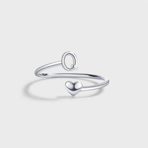 Initial Letter Heart Stacking Bypass Ring - Perimade & Co.
