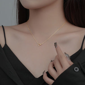 Interlocking Heart Ring Pendant Necklace - Perimade & Co.