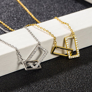 Interlocking Rectangle Pendant Necklace - Perimade & Co.