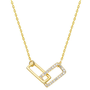 Interlocking Rectangle Pendant Necklace - Perimade & Co.
