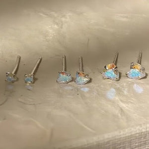 Iridescent AB Crystal CZ Heart Stud Earring - Perimade & Co.
