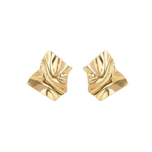 Irregular Textured Square Stud Earrings - Perimade & Co.