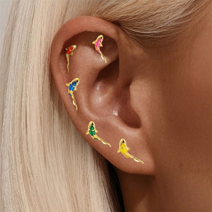 Japanese Enamel Koi Fish Stud Earrings - Perimade & Co.