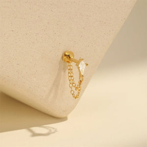 Kite Cut Double Chain Ear Wrap Stud Earrings - Perimade & Co.