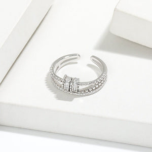 Layered CZ Bead Anxiety Fidget Spinner Ring - Perimade & Co.