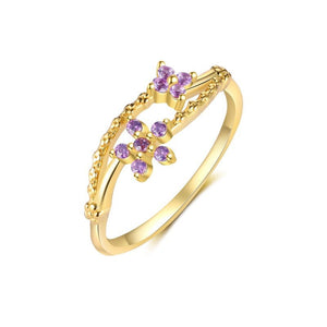 Layered Double Floral Stacking Bypass Ring - Perimade & Co.