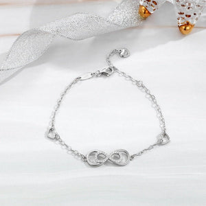 Layered Infinity Heart Pave CZ Charm Bracelet - Perimade & Co.