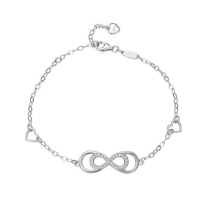 Layered Infinity Heart Pave CZ Charm Bracelet - Perimade & Co.