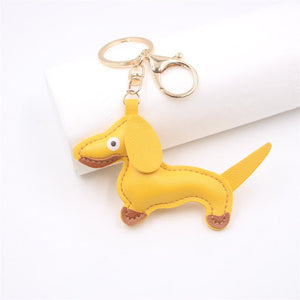 Leather Dachshund Dog Car Keychain - Perimade & Co.