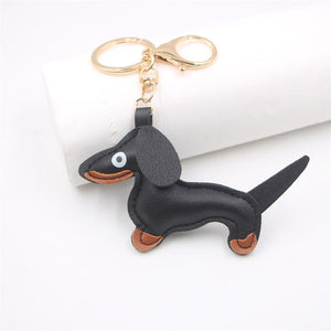 Leather Dachshund Dog Car Keychain - Perimade & Co.