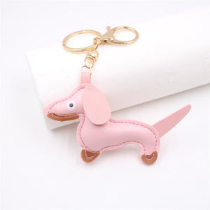 Leather Dachshund Dog Car Keychain - Perimade & Co.