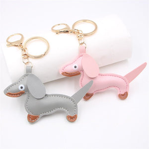 Leather Dachshund Dog Car Keychain - Perimade & Co.