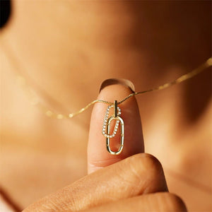 Letter Interlocking Pin Pendant Necklace - Perimade & Co.