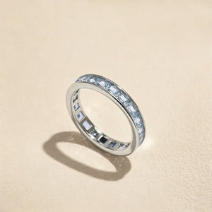 Light Blue Princess Crystal Eternity Band Ring - Perimade & Co.