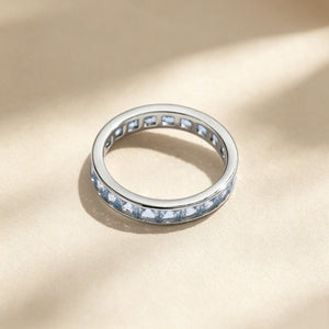 Light Blue Princess Crystal Eternity Band Ring - Perimade & Co.