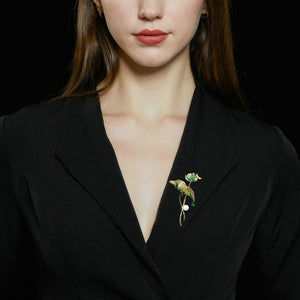 Lotus Flower Pearl Statement Brooch - Perimade & Co.