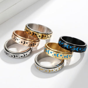 Luminous Moon Star Fidget Spinner Ring - Perimade & Co.