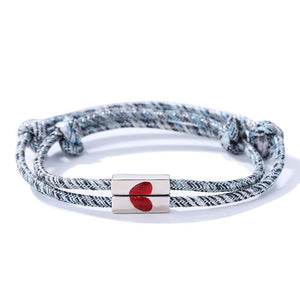 Magnetic Heart Couple Matching Rope Bracelet - Perimade & Co.