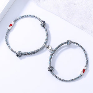 Magnetic Heart Couple Matching Rope Bracelet - Perimade & Co.