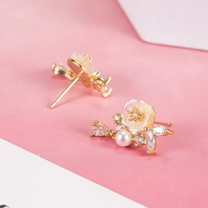 Magnolia Flower Drop Statement Earrings - Perimade & Co.