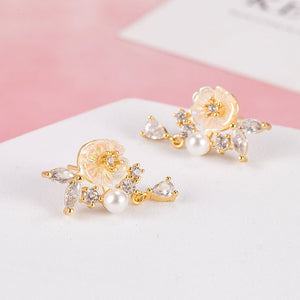 Magnolia Flower Drop Statement Earrings - Perimade & Co.