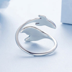 Marbled Enamel Ocean Whale Tail Bypass Ring - Perimade & Co.