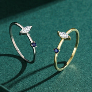 Marquise Clear Blue CZ Stackable Band Ring - Perimade & Co.