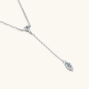 Marquise - Cut Moissanite Drop Y Necklace - Perimade & Co.