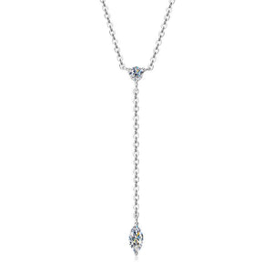 Marquise - Cut Moissanite Drop Y Necklace - Perimade & Co.